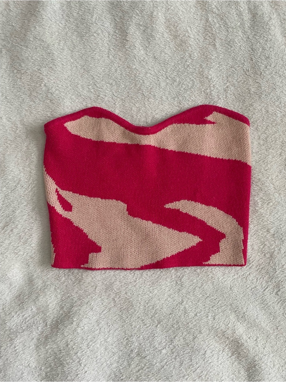 Womens size Small Two tone Pink Strapless Knit Tube Top Crop Top